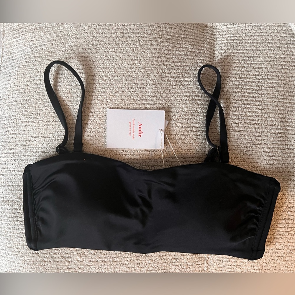 SOLD OUT Andie Swim The Bora Bora strapless Bikini Top In black Size S NWT